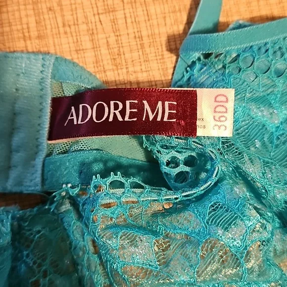 AdoreMe Turquoise Lace Bra 36DD - Picture 2 of 3